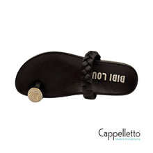Carica l'immagine nel visualizzatore di Gallery, BALNE Ciabattina Flat con Gioiello Nero