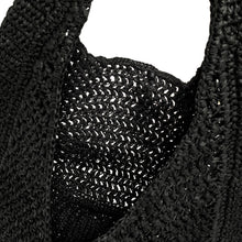 Carica l'immagine nel visualizzatore di Gallery, NEFELI Borsa Hobo in Raffia Nero