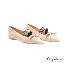 Carica l'immagine nel visualizzatore di Gallery, BALLERINA in Pelle con Elastico Logo Nude