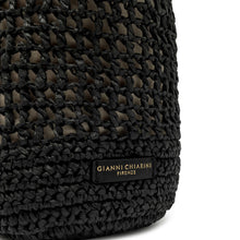 Carica l'immagine nel visualizzatore di Gallery, NEFELI Borsa a Secchiello in Paglia Nero