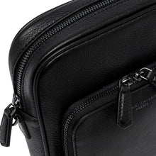 Carica l'immagine nel visualizzatore di Gallery, FLORENCE Borsa a Tracolla da Uomo in Pelle Nera