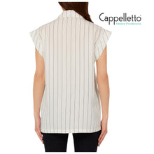 Carica l'immagine nel visualizzatore di Gallery, Gilet in Misto Lino Bianco Lana/Nero WA6369