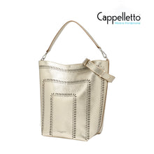 Carica l'immagine nel visualizzatore di Gallery, VANESSA Borsa in Pelle Light Gold-Caramello