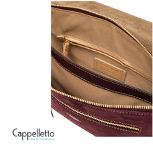 Carica l'immagine nel visualizzatore di Gallery, THREE Borsa in Camoscio/Pelle Amarone
