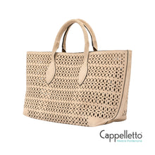 Carica l'immagine nel visualizzatore di Gallery, MASHUP Borsa Media in Suede Laserato Nude