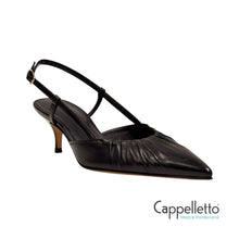 Carica l'immagine nel visualizzatore di Gallery, ASPHIE SlingBack Plissè Nappa Navy