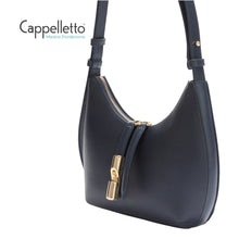 Carica l'immagine nel visualizzatore di Gallery, GOCCIA S Shoulder Bag Vitello Ink Blue/Light Gold