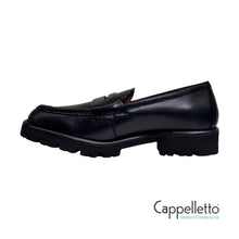 Carica l'immagine nel visualizzatore di Gallery, FONTI Penny Loafer con Mascherina in Pelle Nera