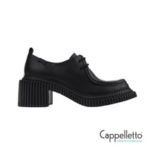 Carica l'immagine nel visualizzatore di Gallery, PIX LONDON Scarpa Derby Donna in Pelle Nera