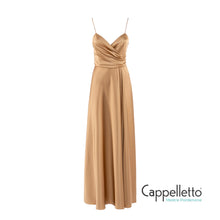 Carica l'immagine nel visualizzatore di Gallery, ALTRO Abito Lungo Spalline Raso Stretch Oro
