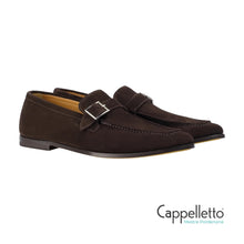 Carica l'immagine nel visualizzatore di Gallery, Mocassino Mono Fibbia in Suede Marrone "Terre"
