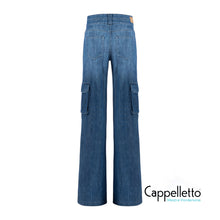 Carica l'immagine nel visualizzatore di Gallery, SALVO Panta Cargo Denim Leggero Blu Medio