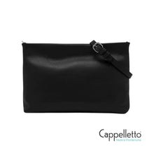 Carica l'immagine nel visualizzatore di Gallery, BRENDA Pochette in Pelle Martellata Nera