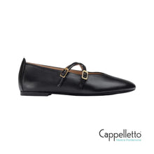Carica l'immagine nel visualizzatore di Gallery, BATRO Ballerina Cinturini Pelle Nera