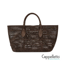Carica l'immagine nel visualizzatore di Gallery, MASHUP Borsa Media in Suede Laserato Moka