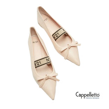 Carica l'immagine nel visualizzatore di Gallery, BALLERINA in Pelle con Elastico Logo Nude