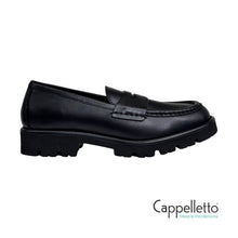Carica l'immagine nel visualizzatore di Gallery, FONTI Penny Loafer con Mascherina in Pelle Nera