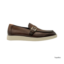 Carica l'immagine nel visualizzatore di Gallery, Mocassino Uomo Monk Strap Pelle Anticata Marrone