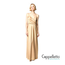 Carica l'immagine nel visualizzatore di Gallery, ALTRO Abito Lungo Spalline Raso Stretch Oro
