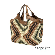 Carica l'immagine nel visualizzatore di Gallery, DUA Borsa Media in Pelle/Paglia Willow