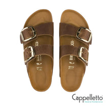 Carica l'immagine nel visualizzatore di Gallery, ARIZONA Donna Big Buckle Oiled Leaher Cognac
