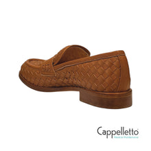 Carica l'immagine nel visualizzatore di Gallery, Mocassino Donna Nappa Intrecciata Cuoio