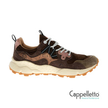 Carica l'immagine nel visualizzatore di Gallery, YAMANO 3 Sneaker Donna Nylon/Suede/Laminated Skin-Brown
