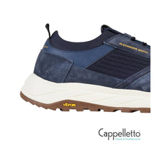 Carica l'immagine nel visualizzatore di Gallery, DUBLIN Sneaker Uomo in Suede e Tessuto Blu