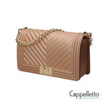 Carica l'immagine nel visualizzatore di Gallery, FLAT M Borsa a Spalla Moka Mousse/Gold
