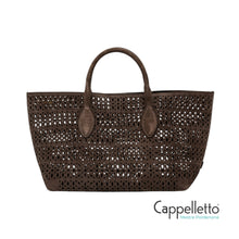 Carica l'immagine nel visualizzatore di Gallery, MASHUP Borsa Media in Suede Laserato Moka