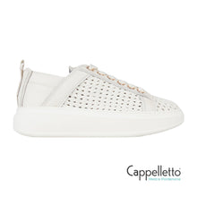 Carica l'immagine nel visualizzatore di Gallery, WEMBLEY Donna in Pelle Intrecciata Bianca 0075