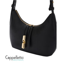 Carica l'immagine nel visualizzatore di Gallery, GOCCIA S Shoulder Bag Vitello Nero/Light Gold