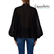 Carica l'immagine nel visualizzatore di Gallery, Blusa con Ricami Gioiello Nero WA6379