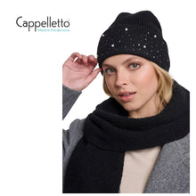 Carica l'immagine nel visualizzatore di Gallery, VENUS Berretto con Perle e Strass Nero