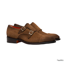 Carica l'immagine nel visualizzatore di Gallery, Monk Strap da Uomo in Pelle Marrone