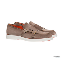 Carica l'immagine nel visualizzatore di Gallery, Mocassino Uomo Monk Strap in Suede Beige