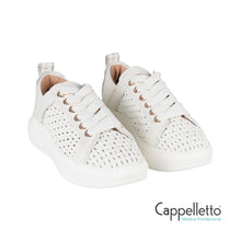 Carica l'immagine nel visualizzatore di Gallery, WEMBLEY Donna in Pelle Intrecciata Bianca 0075