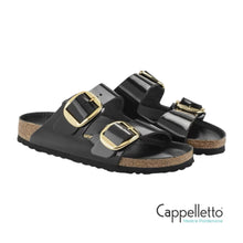 Carica l'immagine nel visualizzatore di Gallery, ARIZONA Donna Big Buckle Shine Leather Black