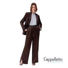 Carica l'immagine nel visualizzatore di Gallery, Blazer in Raso con Cintura Cioccolato CA6146