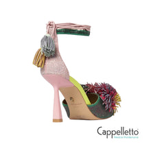 Carica l'immagine nel visualizzatore di Gallery, POM POM ANKLE Tie Sandal Suede Multi