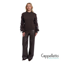 Carica l'immagine nel visualizzatore di Gallery, JANIQUE PullOver con Maniche Ricamate Marrone