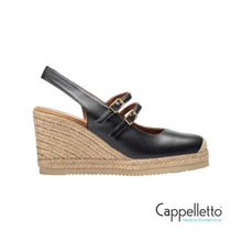 Carica l'immagine nel visualizzatore di Gallery, CYNTIA SlingBack Zeppa Corda Nero