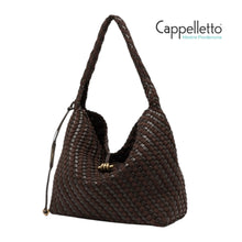 Carica l'immagine nel visualizzatore di Gallery, AURELIE Borsa Media in Pelle Intrecciata Espresso