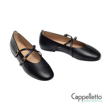 Carica l'immagine nel visualizzatore di Gallery, BATRO Ballerina Cinturini Pelle Nera