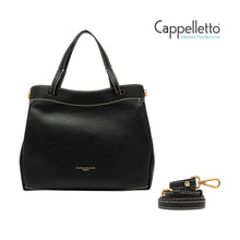 Carica l'immagine nel visualizzatore di Gallery, OTTAVIA Borsa in Pelle Martellata Nera