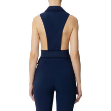 Carica l'immagine nel visualizzatore di Gallery, Gilet smoking con rever in raso Oltremare GL002