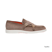 Carica l'immagine nel visualizzatore di Gallery, Mocassino Uomo Monk Strap in Suede Beige