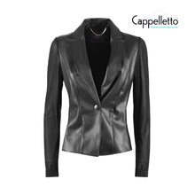Carica l'immagine nel visualizzatore di Gallery, NEWS Giacca Monopetto Ecopelle Nero