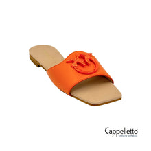 Carica l'immagine nel visualizzatore di Gallery, MARLI 01 Ciabattina Flat Pelle Arancio