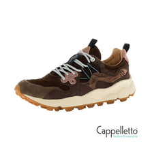 Carica l'immagine nel visualizzatore di Gallery, YAMANO 3 Sneaker Donna Nylon/Suede/Laminated Skin-Brown